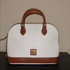 Dooney & Burke Pebble ZIP Satchel (White)